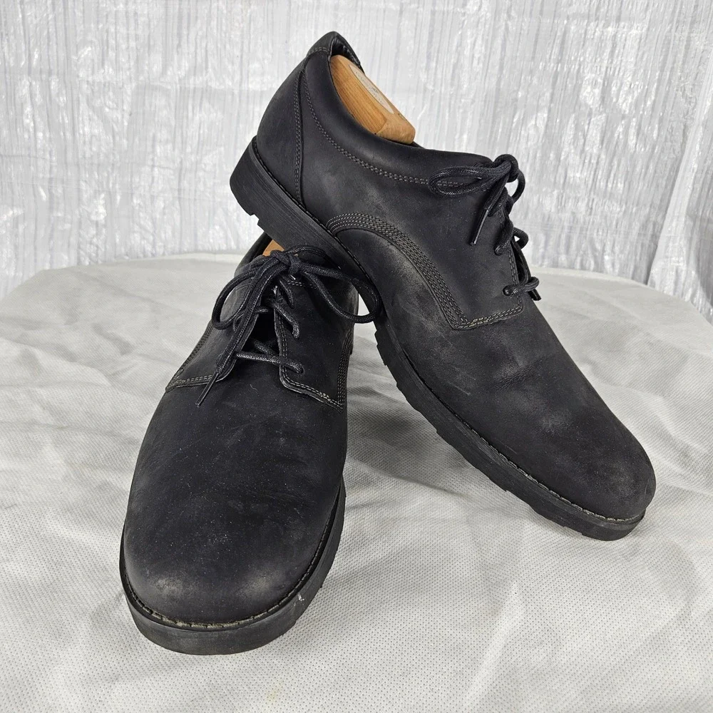 Timberland Mens 13M Smart Comfort Black Leather Oxford Dress Shoes 95534